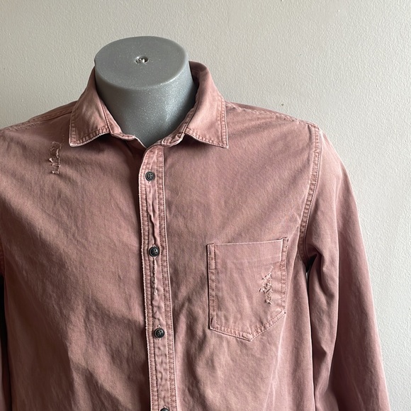Distressed Primark Button Down Shirt Large - Picture 2 of 10